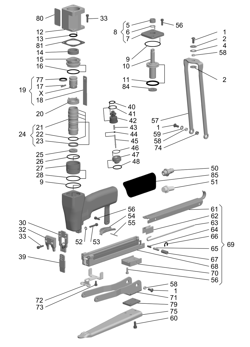 Plier stapler JK20T779L Spare parts